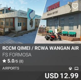 RCCM Qimei / RCWA Wangan Airport by FS Formosa. USD 12.99