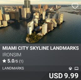 Miami City Skyline Landmarks by Ironsim. USD 9.99