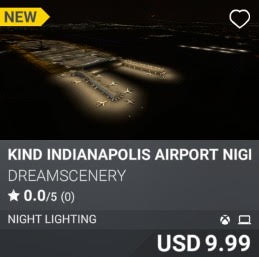 KIND Indianapolis Airport Night Enhanced by DreamScenery. USD 9.99