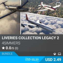 Liveries Collection Legacy 2 by 4simmers. USD 2.49