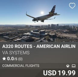 A320 Routes - American Airlines - Vol 10 by VA SYSTEMS. USD 19.99