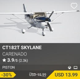 CT182T Skylane by Carenado. USD 19.99 (on sale for 13.99)