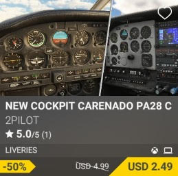 NEW COCKPIT CARENADO PA28 C182RG V35B by 2PILOT. USD 4.99 (on sale for 2.49)