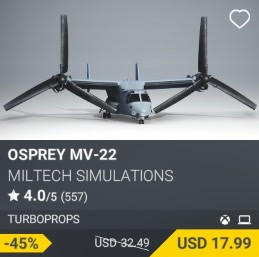 Osprey MV-22 by Miltech Simulations. USD 32.49 (on sale for 17.99)