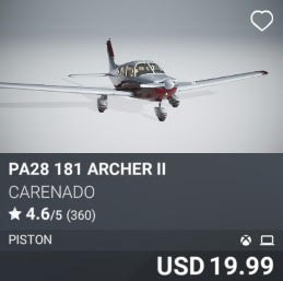 PA28 181 Archer II by Carenado. USD 19.99