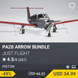 PA28 Arrow Bundle by Just Flight. USD 68.99 (on sale for 34.99)