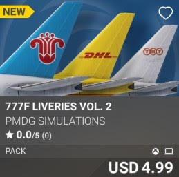 777F Liveries Vol. 2 by PMDG Simulations. USD 4.99