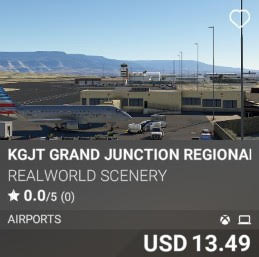 KGJT Grand Junction Regional Airport by Realworld Scenery. USD 13.49