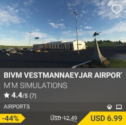 BIVM Vestmannaeyjar Airport by M'M Simulations. USD 12.49 (on sale for 6.99)