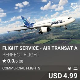 Flight Service - Air Transat A310 by Perfect Flight. USD 4.99