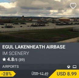 EGUL Lakenheath Airbase by IM Scenery. USD 12.49 (on sale for 8.99)