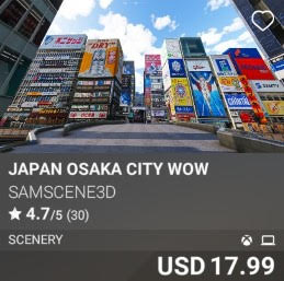 Japan Osaka City Wow by SamScene3D. USD 17.99