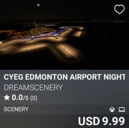 CYEG Edmonton Airport Night Enhanced by DreamScenery. USD 9.99