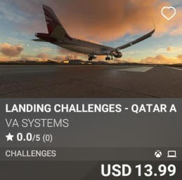 Landing Challenges - Qatar Airways - Vol 2 by VA SYSTEMS. USD 13.99