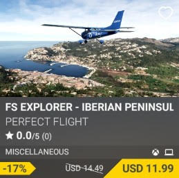 FS Explorer - Iberian Peninsula by Perfect Flight. USD 14.49 (on sale for 11.99)