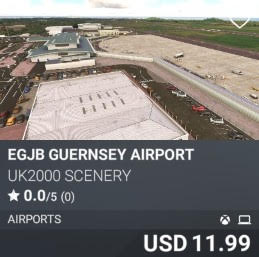 EGJB Guernsey Airport by UK2000 Scenery. USD 11.99