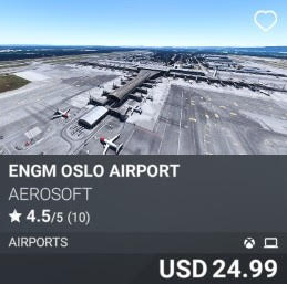 ENGM Oslo Airport by Aerosoft. USD 24.99