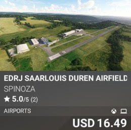 EDRJ SAARLOUIS DUREN Airfield by SPINOZA. USD 16.49