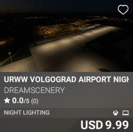 URWW Volgograd Airport Night Enhanced by DreamScenery. USD 9.99