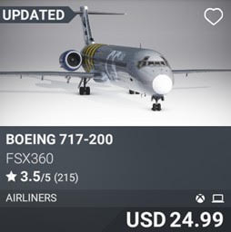 Boeing 717-200 by FSX360. USD 24.99