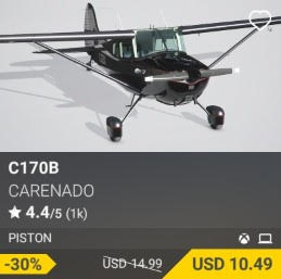 C170B by Carenado. USD 14.99 (on sale for 10.49)