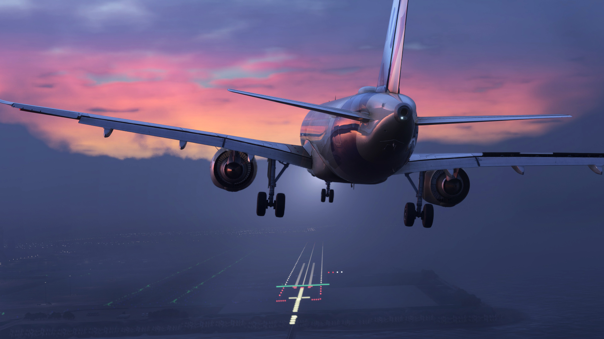 An Airbus A320 lines up for approach into a major airport