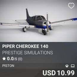 Piper Cherokee 140 by Prestige Simulations. USD 10.99