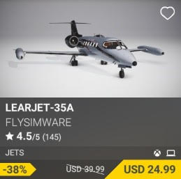 Learjet-35a by Flysimware USD 39.99 (on sale for 24.99)