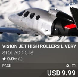 Vision Jet High Rollers Livery Pack by STOL Addicts. USD 9.99