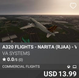 A320 Flights Narita RJAA by VA Systems USD 13.99