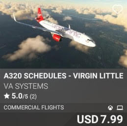 A320 Schedules - Virgin Little Red - Vol 1 by VA SYSTEMS. USD 7.99