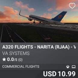 A320 Flights - Narita RJAA by VA Systems USD 10.99