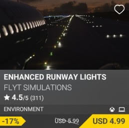 ENHANCED RUNWAY LIGHTS by FLYT Simulations. USD 5.99 (on sale for 4.99)