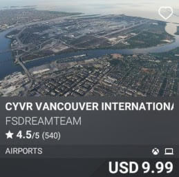 CYVR Vancouver International Airport by FSDreamTeam. USD 9.99