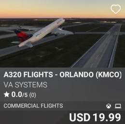 A320 Flights Orlando KMCO by VA Systems USD 19.99