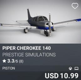 Piper Cherokee 140 by Prestige Simulations. USD 10.99