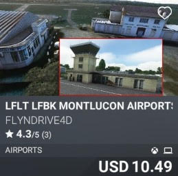 LFLT LFBK Montlucon Airports by flyndrive4d. USD 10.49