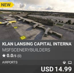 KLAN Lansing Captial International Airport by MSFSCENERYBUILDERS USD 14.99