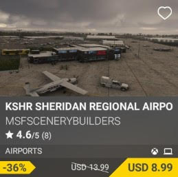 KSHR Sheridan Regional Airport by msfscenerybuilders. USD 13.99 (on sale for 8.99)