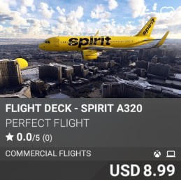 FLIGHT DECK - Spirit A320 by Perfect Flight. USD 8.99