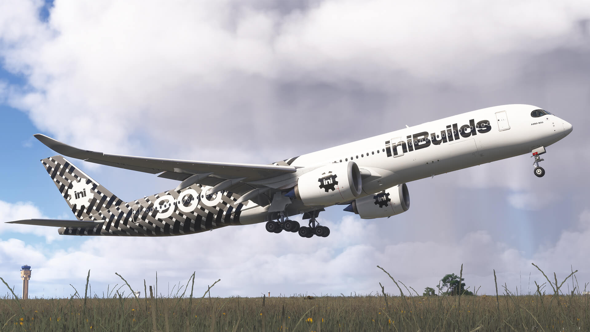 iniBuilds A350 taking off