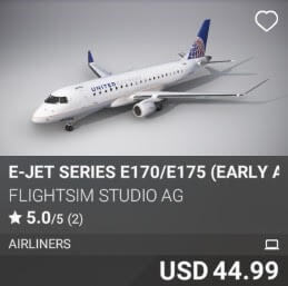 E-Jet Series E170/E175 (Early Access) by FlightSim Studio AG. USD 44.99