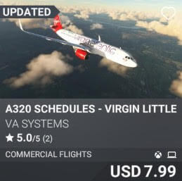 A320 Schedules - Virgin Little Red - Vol 1 by VA SYSTEMS. USD 7.99