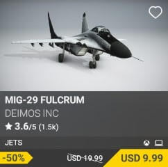 MiG-29 Fulcrum by DeimoS Inc. USD $19.99 (on sale for 9.99)