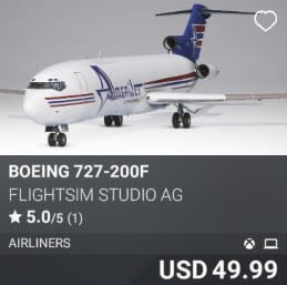 Boeing 727-200F by FlightSim Studio AG. USD 49.99