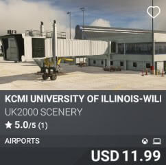 KCMI University Of Illinois-Willard Airport by UK2000 Scenery. USD 11.99