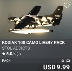 Kodiak 100 Camo Livery Pack by STOL Addicts. USD $9.99