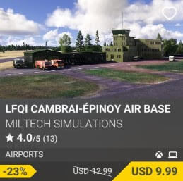 LFQI Cambrai-Épinoy Air Base by Miltech Simulations. USD $12.99