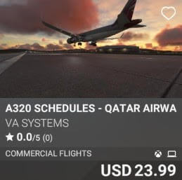 A320 Schedules - Qatar Airways - Vol 1 by VA SYSTEMS. USD 23.99