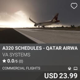 A320 Schedules - Qatar Airways - Vol 2 by VA SYSTEMS. USD 23.99